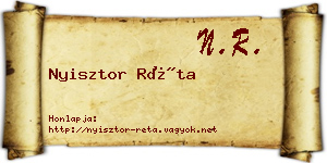 Nyisztor Réta névjegykártya